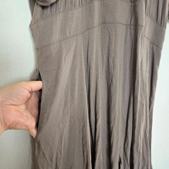 Torrid Skater Mini Dress Slub Puff Sleeve Brown Size 1X 14/16 - Picture 7 of 12